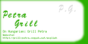 petra grill business card